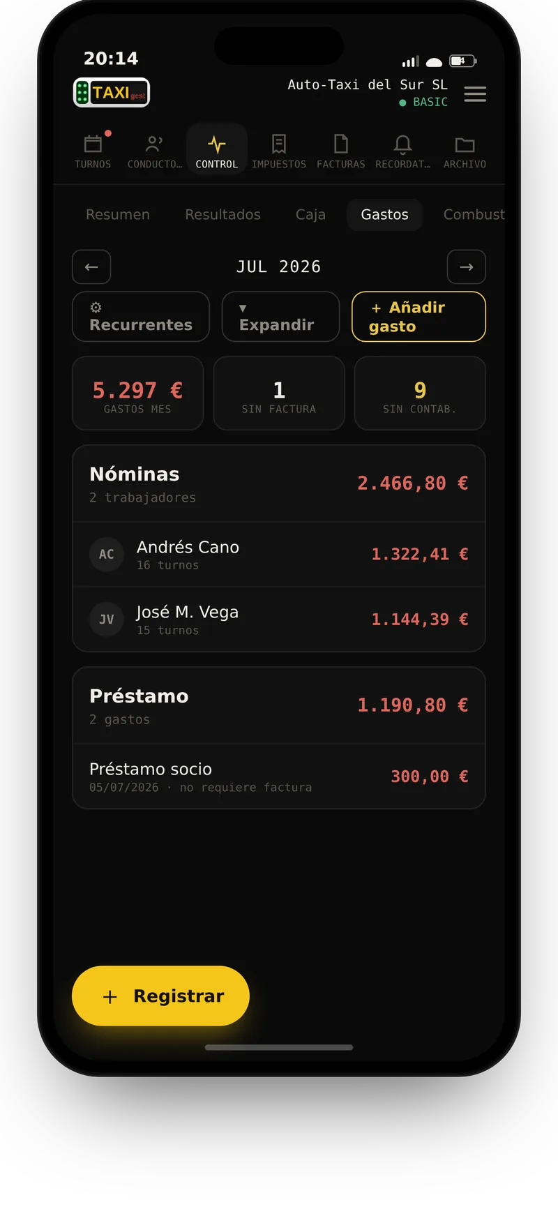 Gastos y nóminas